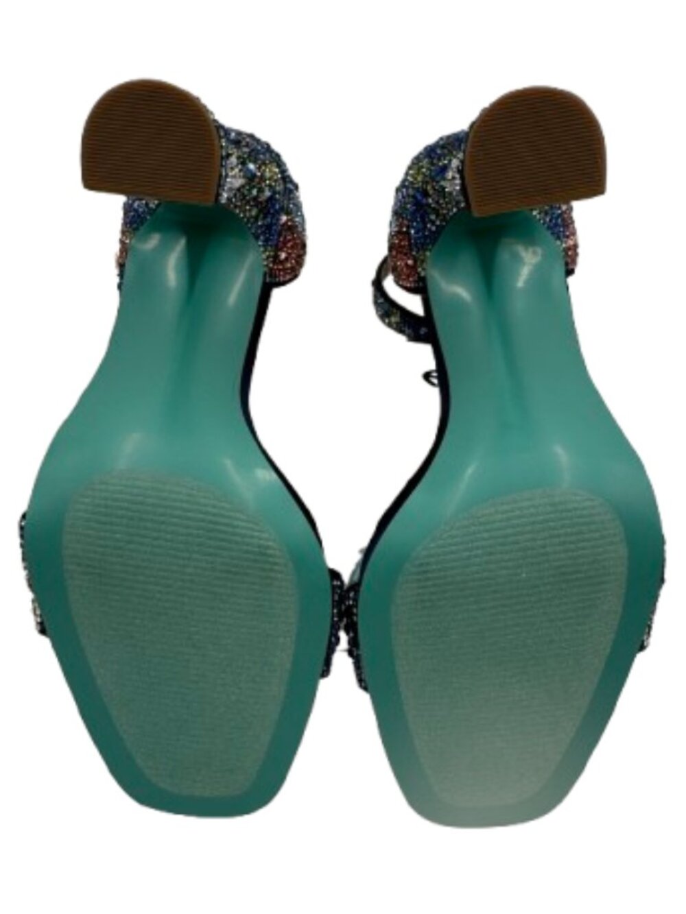 Betsey Johnson Women's Dani Ankle Strap Navy Floral Sandals Size 7 - Picture 5 of 12